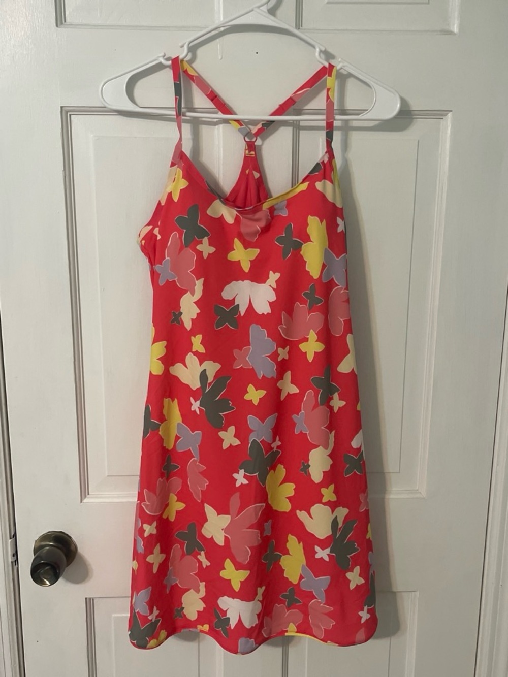 Outdoor Voices Coral Floral Athletic Dress with Yellow Accents - Picture 2 of 5